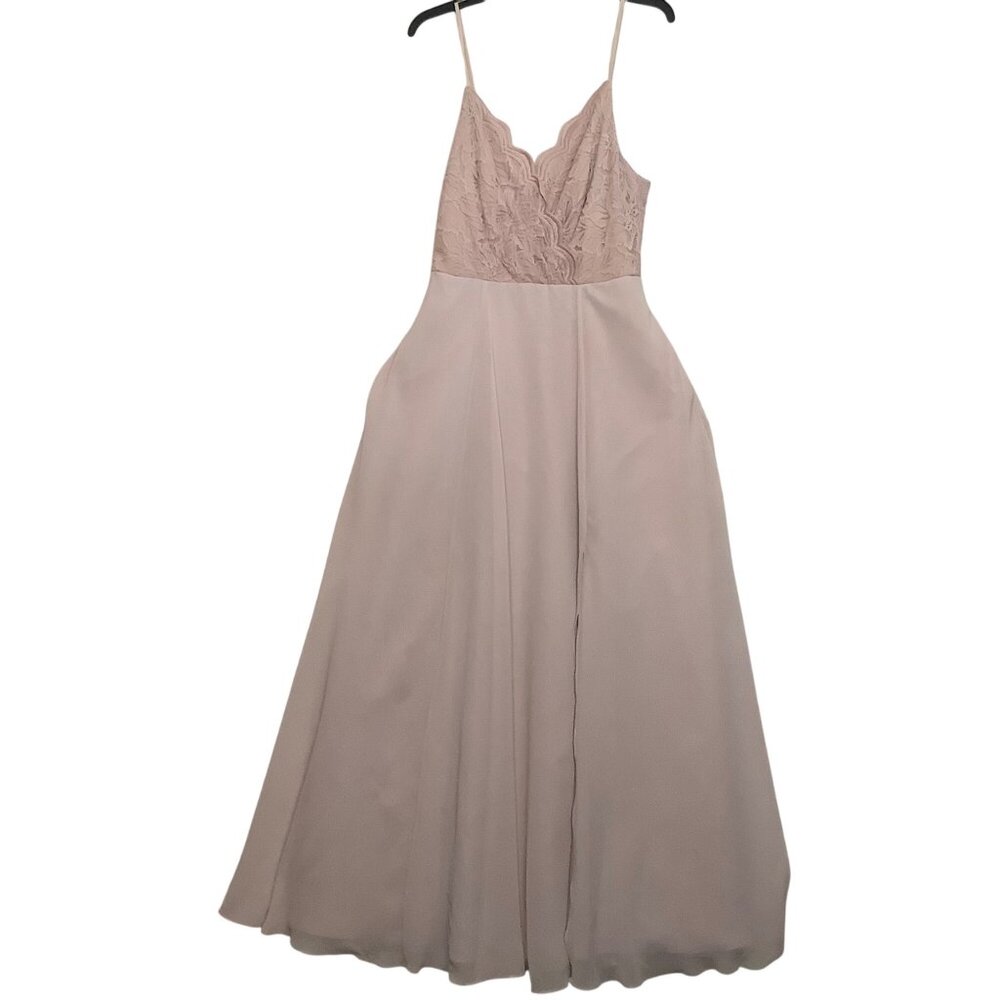 Celebrate DB Studio Blush Pink Lace Bodice Spaghetti Strap Gown Dress Women Sz 8